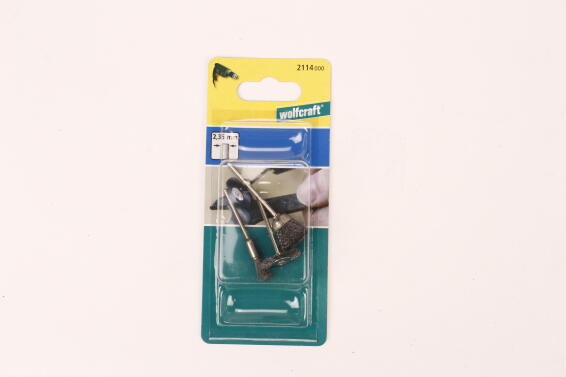 Set of 3 mini wire brushes, shank 2.35 mm WOLFCRAFT