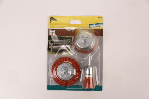 Set Of Nylon Brushes With Shank 6 Mm WOLFCRAFT