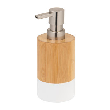 James Soap Dispenser Bamboo And White 