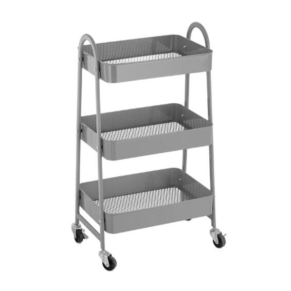 3 Tier Storage Trolley Grey (3 Shelves)