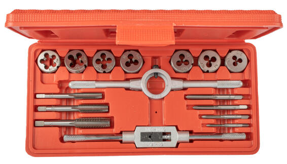 TAP AND DIE TORK CRAFT SET 16PCE IN PLASTIC CASE
