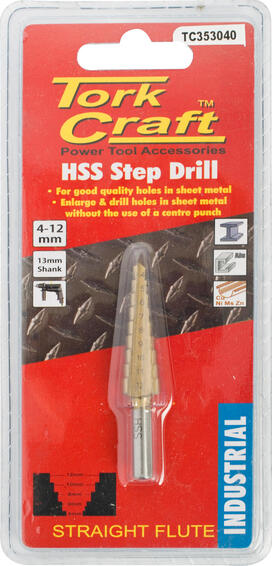 STEP DRILL HSS TORK CRAFT 4-12MMX1MM