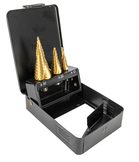 STEP DRILL SET 3 PCE HSS IN PLASTIC CASE