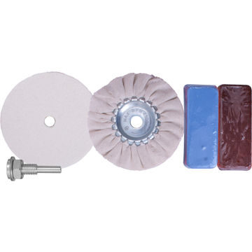 POLISHING BUFFING & COMPOUND KIT 5PCE WITH FELT BUFF FOR DRILL
