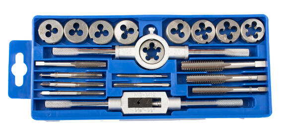 20 PIECE IMPERIAL TAP AND DIE  TORK CRAFT SET IN PLASTIC CASE
