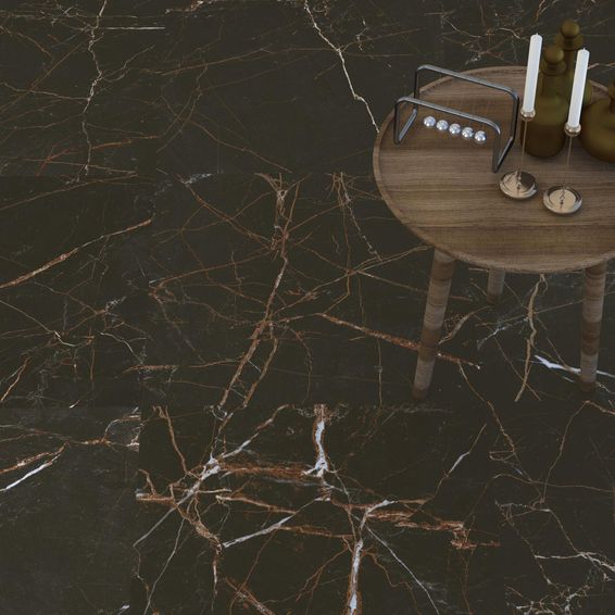 Floor tile porcelain tile intenso blush black rectified 60x60