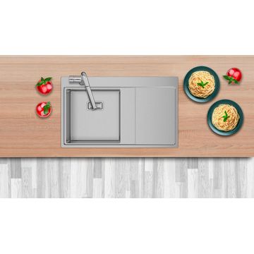 Frasa Kitchen Sink Maia Single Bowl Single Drainer Stainless Steel L86Cm X W52Cm