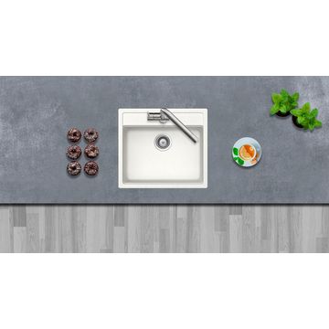 Frasa Kitchen Sink Rezulta Single Bowl Quartz Resin Composite White L49Cm X W51Cm