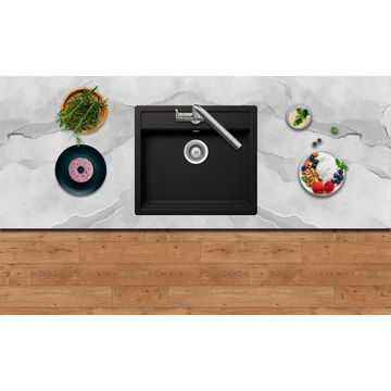 Frasa Kitchen Sink Rezulta Single Bowl Quartz Resin Composite Black L49Cm X W51Cm