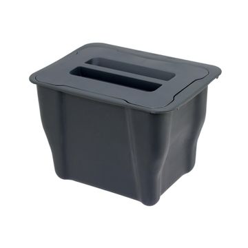 Delinia Organic Door Hanging  Kitchen Cupboard Door Dustbin With Lid Grey 5L