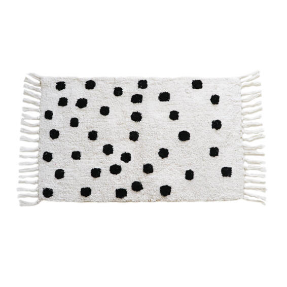  Polkadot Pompom 100% Cotton Bathmat