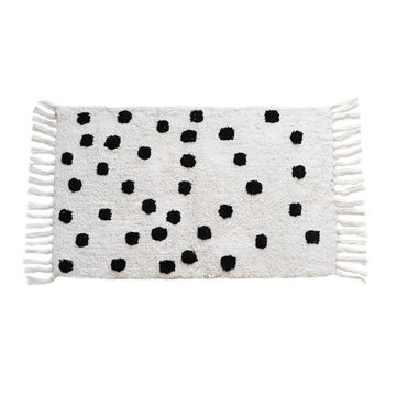  Polkadot Pompom 100% Cotton Bathmat