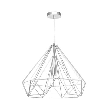 1xE27 Large Prism Metal Pendant Chrome