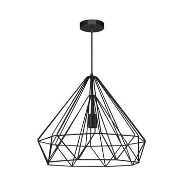 1xE27 Large Prism Metal Pendant Black