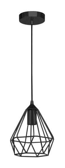 1xE27 Small Prism Metal Pendant Black