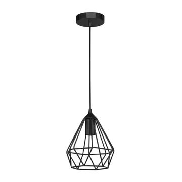 1xE27 Small Prism Metal Pendant Black