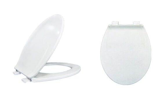 Plastic Toilet Seat White With Plastic Hinge 