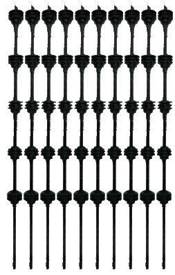 BRACKET ROUND BAR 5 LINE - BLACK - PACK OF 10