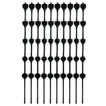 BRACKET ROUND BAR 5 LINE - BLACK - PACK OF 10