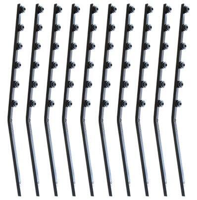 BRACKET SQ TUBE 6 LINE ANGLED - BLACK - PACK OF 10