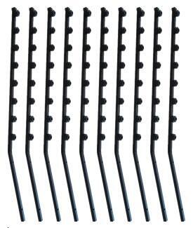 BRACKET SQ TUBE 8 LINE ANGLED - BLACK - PACK OF 10