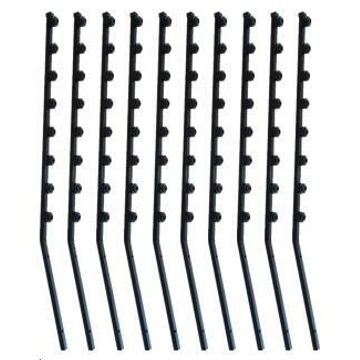 BRACKET SQ TUBE 8 LINE ANGLED - BLACK - PACK OF 10