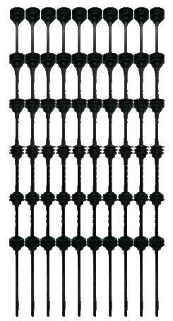 BRACKET ROUND BAR 6 LINE - BLACK - PACK OF 10
