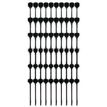 BRACKET ROUND BAR 6 LINE - BLACK - PACK OF 10