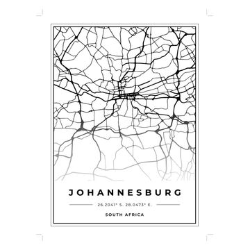 PRINT MAP JOBURG 1 30X40CM
