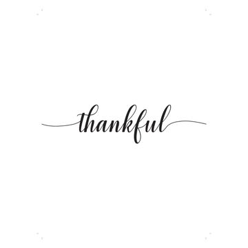 PRINT THANKFUL BW 30X40CM