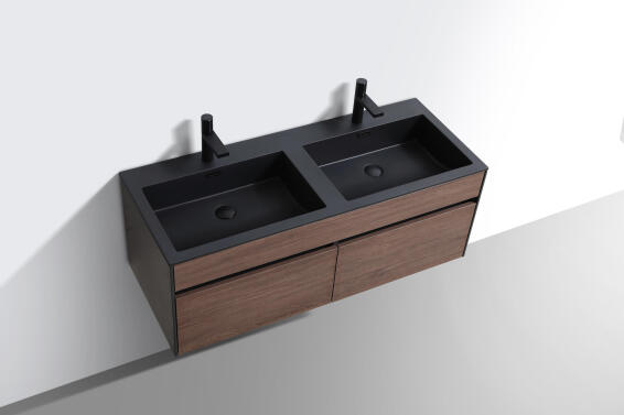 Bathroom Cabinet Wall Hung Charcoal Wood 1200mm