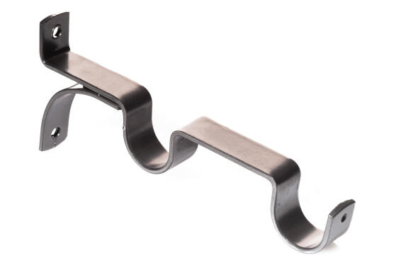 2pcs double curtain pole brackets gun metal 28mm