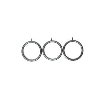 10pc curtain pole rings metal gunmetal 50mm