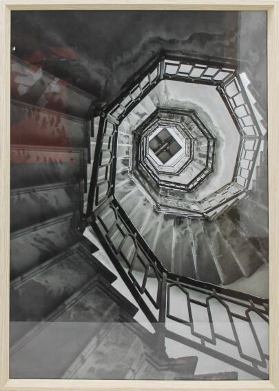 Print spiral stairway framed 90x60cm