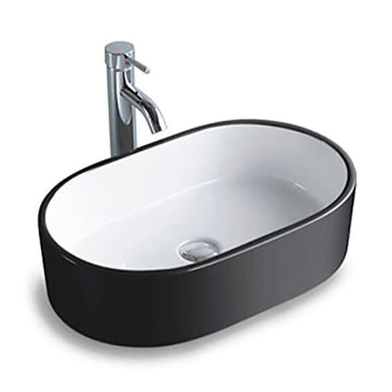 Basin Counter Benevento Black And White 560x350x150mm