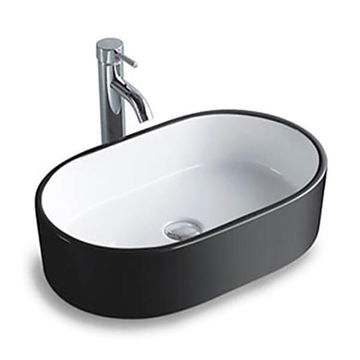 Basin Counter Benevento Black And White 560x350x150mm