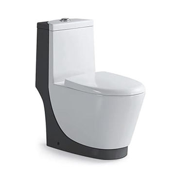 Toilet Benevento Black White With Seat