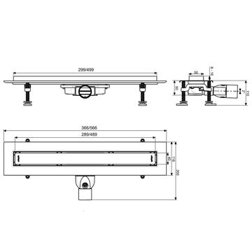 SLIM CHANNEL VENISIO MATT BLACK 300mm