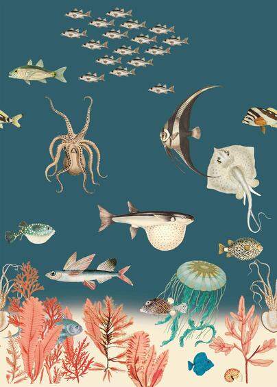 Fishes Wallpaper Panel 200x280cm