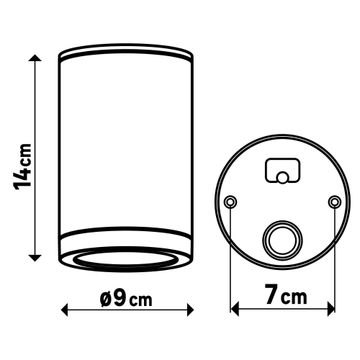 CEILING GU10 EXCL 28W MAX ALU WHITE 14X9