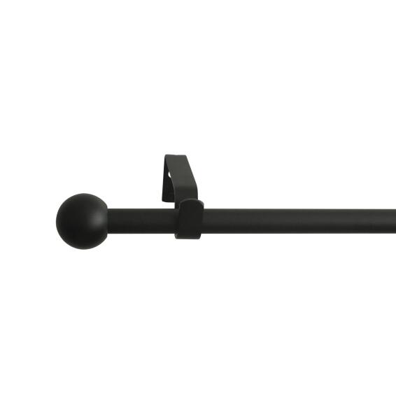 Single extendable curtain kit ball d13/16 120-210cm mat black inspire