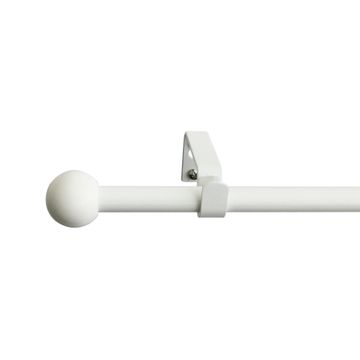 Single extandable curtain pole kit mat white d13-16 bal 120-210cm inspire 