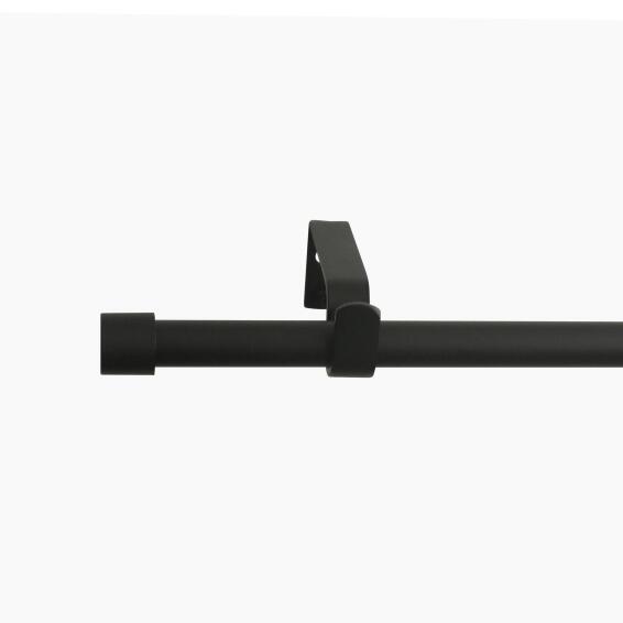 Single extandable curtain pole kit d13-16 cap mat black 120-210cm inspire