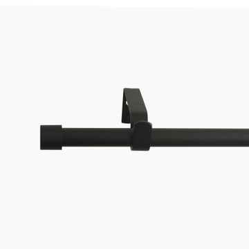 Single extandable curtain pole kit d13-16 cap mat black 120-210cm inspire