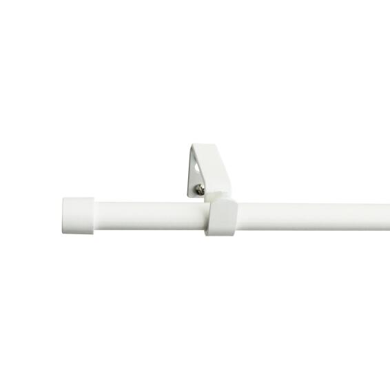 Single extandable curtain pole kit d13-16 cap mat white 120-210cm inspire