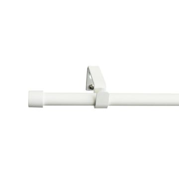 Single extandable curtain pole kit d13-16 cap mat white 120-210cm inspire