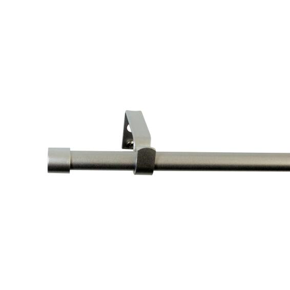 Inspire single extandable curtain pole kit cap silver d13-16 120-210cm