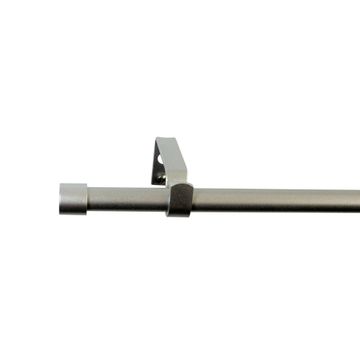 Single extandable curtain pole kit silver d13-16 cap 120-210cm inspire