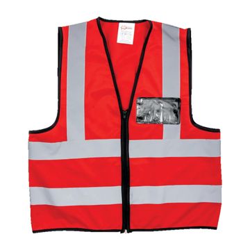 Sleeveless reflective jacket red large