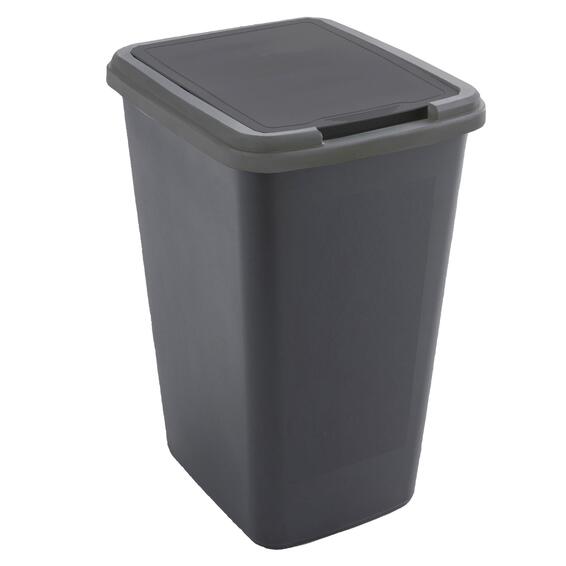 Delinia Swing Plastic Kitchen Dustbin 50L Black